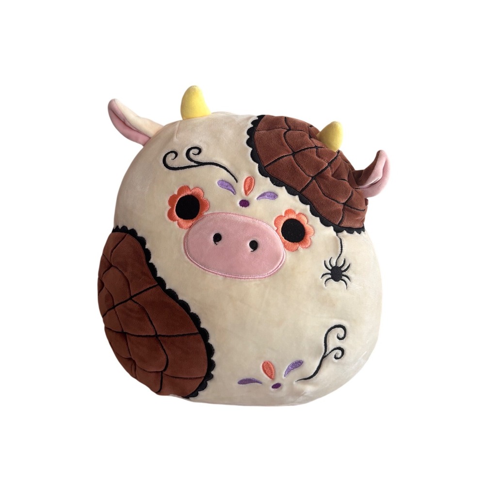 Squishmallow Halloween Cow Plush ToySpider Web Day of the Dead Inspired